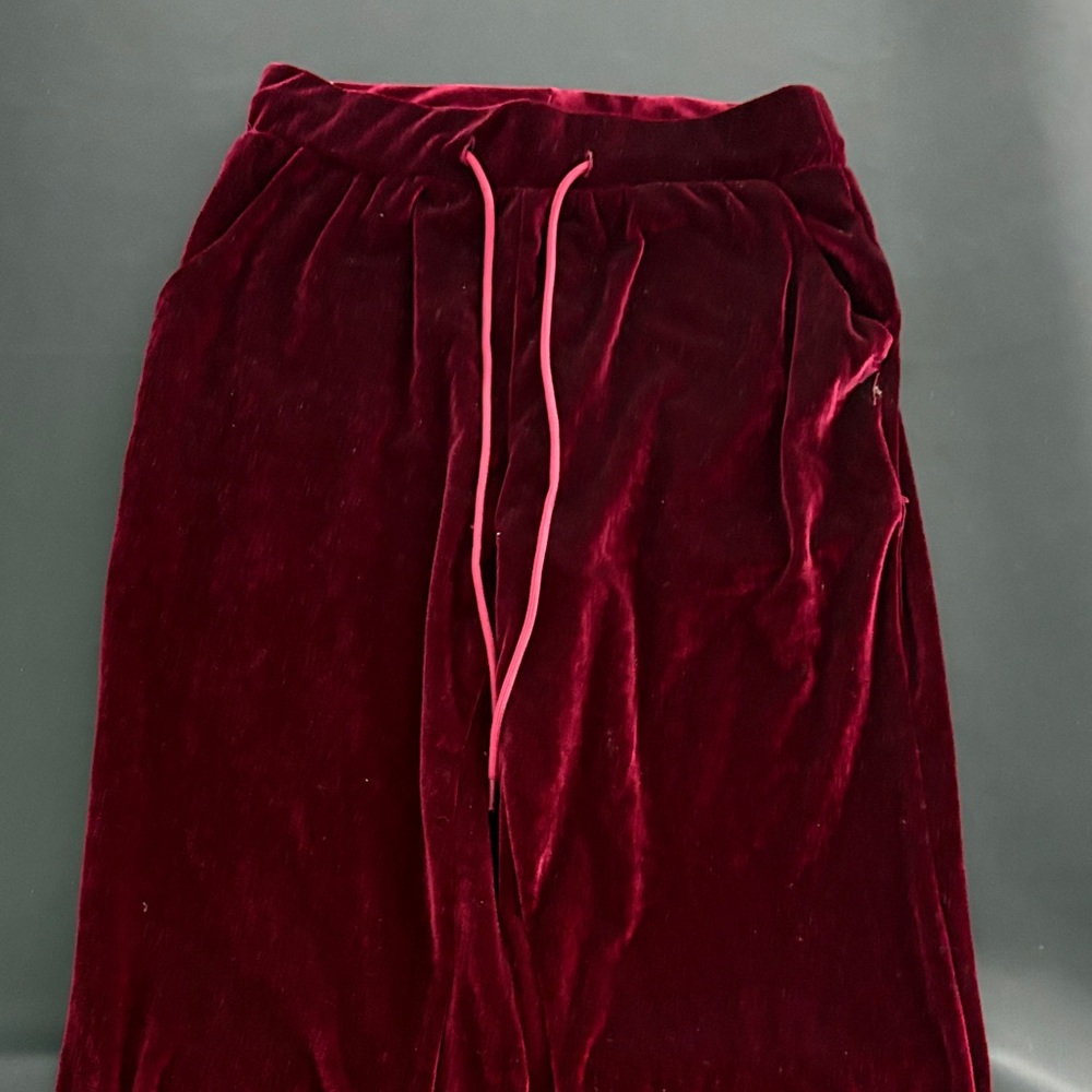 SHEIN Velvety pants in Deep Red